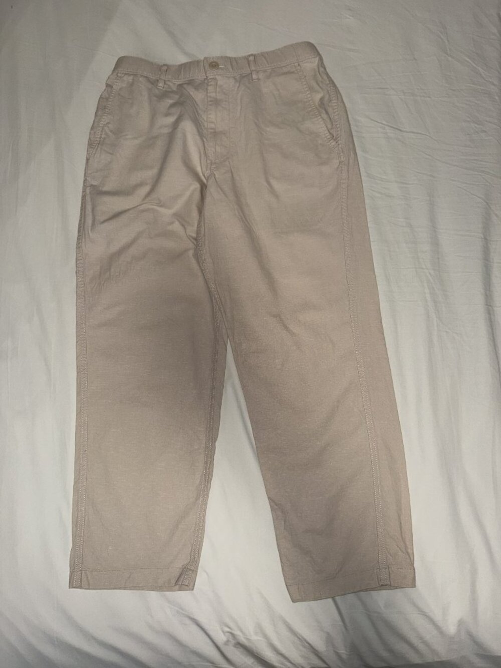 Uniqlo White Linen Pants